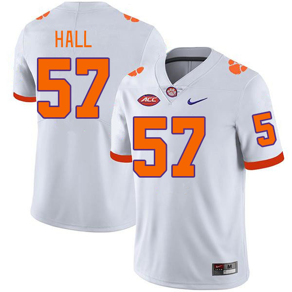 Men #57 Jackson Hall Clemson Tigers College Football Jerseys Stitched-White